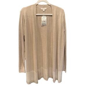 NEW Barefoot Dreams CozyChic Ultra Lite Knit Pointelle Open Front Cardigan XL